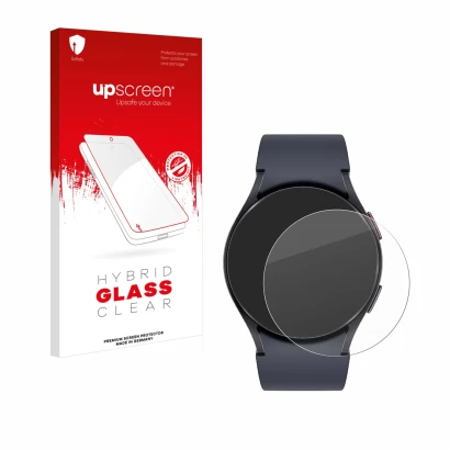 Front side of a product packaging with the brand logo upscreen. Next to it is the device Samsung Galaxy Watch 6 (40 mm) shown 