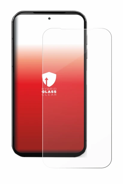 Image of the device Fairphone 5 with a wide variety of screen protectors.