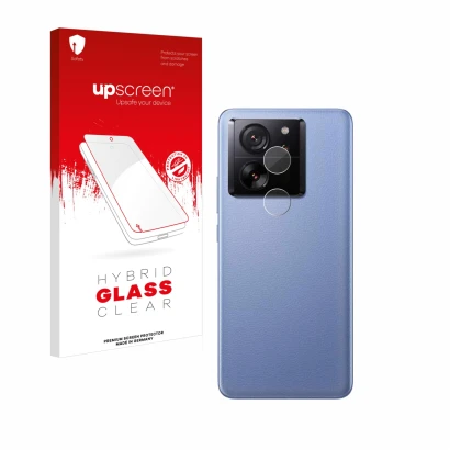 Front side of a product packaging with the brand logo upscreen. Next to it is the device Xiaomi 13T Pro (ONLY Camera Lens) sho