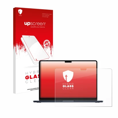 Front side of a product packaging with the brand logo upscreen. Next to it is the device Apple MacBook Air 13