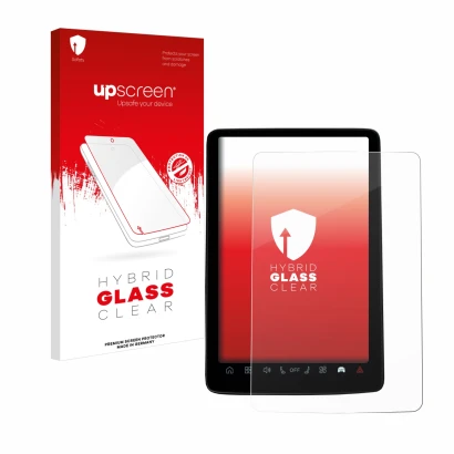 Front side of a product packaging with the brand logo upscreen. Next to it is the device Volvo EX30 12.3" shown with the corre