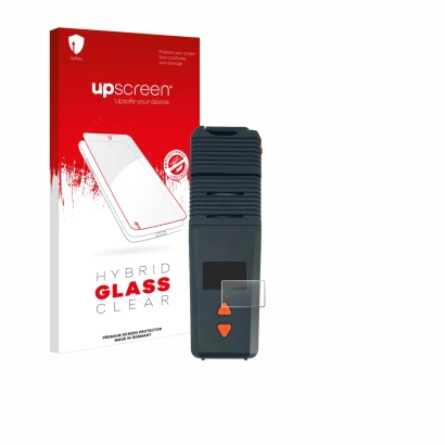 Front side of a product packaging with the brand logo upscreen. Next to it is the device Storz & Bickel Venty Vaporizer shown 