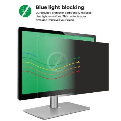Symbolic image showing that blue light is filtered by the screen protector.