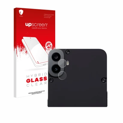 Front side of a product packaging with the brand logo upscreen. Next to it is the device Nothing CMF Phone 1 (ONLY Camera Lens