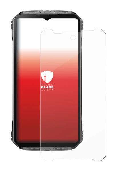 Image of the device Doogee V40 Pro with a wide variety of screen protectors.