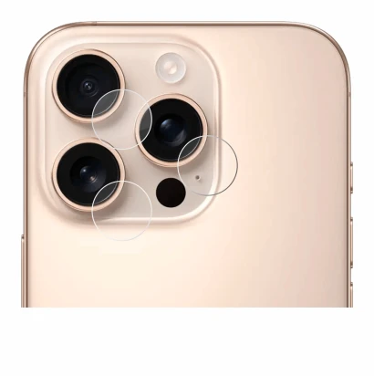 Image of the device Apple iPhone 16 Pro (ONLY Camera Lens) with a wide variety of screen protectors.