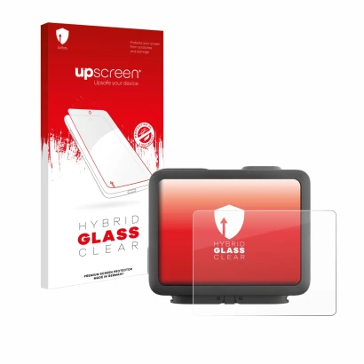 Front side of a product packaging with the brand logo upscreen. Next to it is the device GoPro Hero 4k shown with the correspo