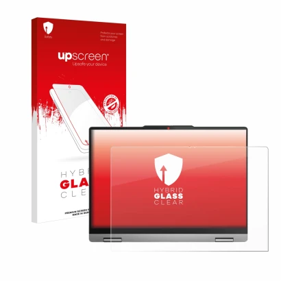 Front side of a product packaging with the brand logo upscreen. Next to it is the device Lenovo IdeaPad 5x 2-in-1 Gen 9 14" sh