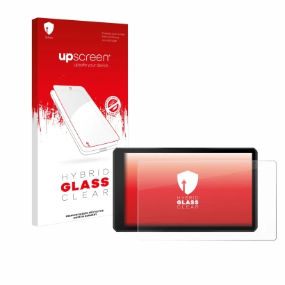 Front side of a product packaging with the brand logo upscreen. Next to it is the device Garmin Tread 2 Powersport 6" shown wi