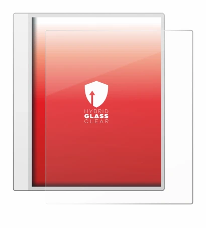 Image of the device Boox Note Max with a wide variety of screen protectors.