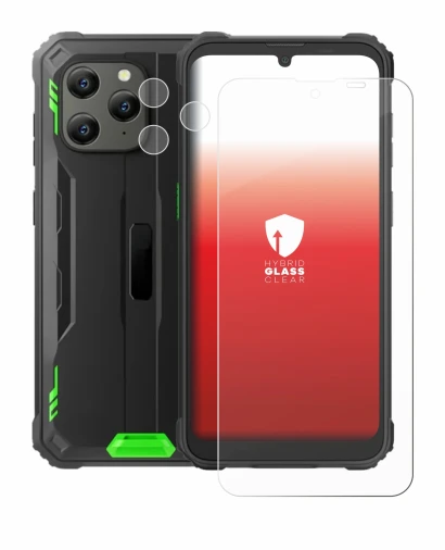Image of the device Blackview BV5300 Plus (Front+Camera) with a wide variety of screen protectors.