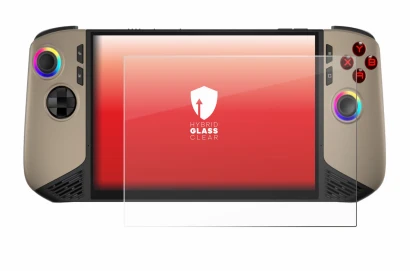 Image of the device MSI Claw 8 AI+ with a wide variety of screen protectors.