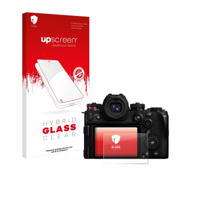 Front side of a product packaging with the brand logo upscreen. Next to it is the device Panasonic Lumix S1R II shown with the