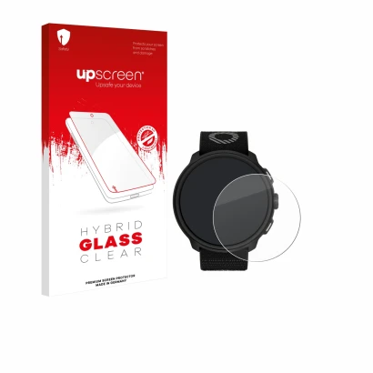 Front side of a product packaging with the brand logo upscreen. Next to it is the device Suunto Run shown with the correspondi