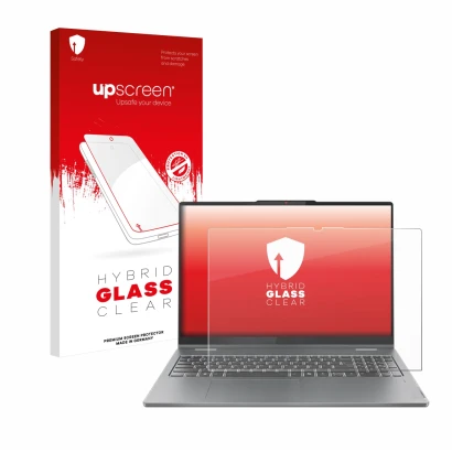 Front side of a product packaging with the brand logo upscreen. Next to it is the device Lenovo IdeaPad 5 2-in-1 Gen 10 16" sh