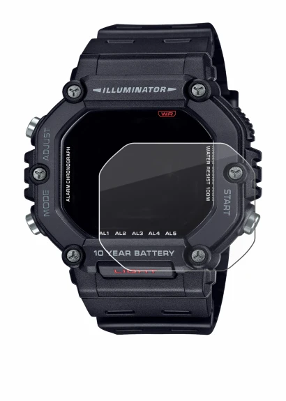 Image of the device Casio AE-1600H with a wide variety of screen protectors.