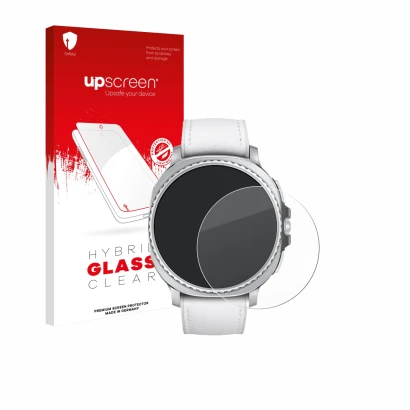 Front side of a product packaging with the brand logo upscreen. Next to it is the device Samsung Galaxy Watch 8 Classic (46 mm