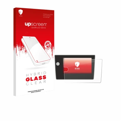 Front side of a product packaging with the brand logo upscreen. Next to it is the device Volkswagen Polo Life 2024 shown with 