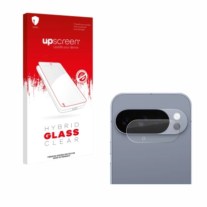 Front side of a product packaging with the brand logo upscreen. Next to it is the device Google Pixel 10 Pro (ONLY Camera Lens