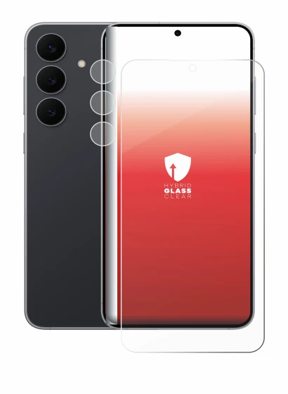 Image of the device Samsung Galaxy S25 FE (Front+Camera) with a wide variety of screen protectors.