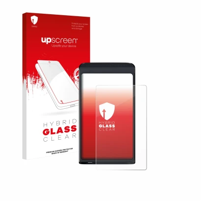 Front side of a product packaging with the brand logo upscreen. Next to it is the device Vasco Translator Q1 shown with the co