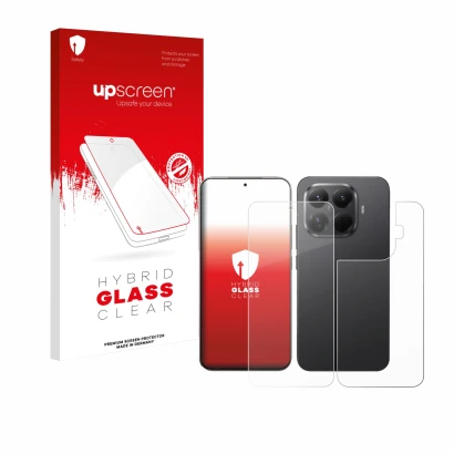 Front side of a product packaging with the brand logo upscreen. Next to it is the device Xiaomi 15T Pro (Front+Back) shown wit