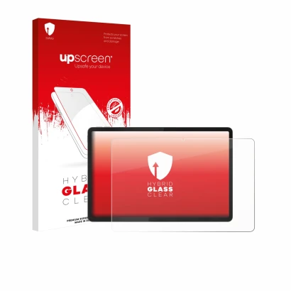 Front side of a product packaging with the brand logo upscreen. Next to it is the device Lenovo Idea Tab Plus 12.1