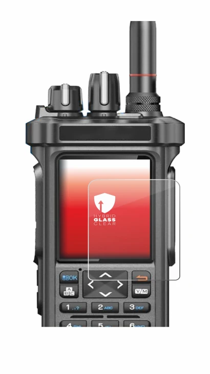 Image of the device Radtel RT-950 Pro with a wide variety of screen protectors.