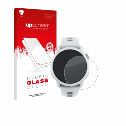 Front side of a product packaging with the brand logo upscreen. Next to it is the device Coros Pace 4 shown with the correspon