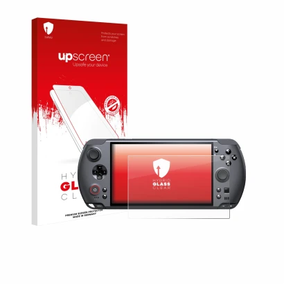 Front side of a product packaging with the brand logo upscreen. Next to it is the device GPD Win 5 shown with the correspondin