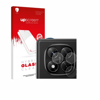 Front side of a product packaging with the brand logo upscreen. Next to it is the device Xiaomi Redmi Note 14 Pro 4G (ONLY Cam