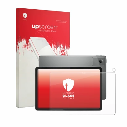 Front side of a product packaging with the brand logo upscreen. Next to it is the device Lenovo Idea Tab 11" 2025 TB336FU (Fro