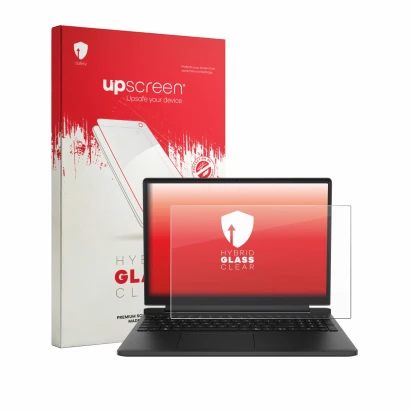 Front side of a product packaging with the brand logo upscreen. Next to it is the device Dell 15 DA15265 shown with the corres