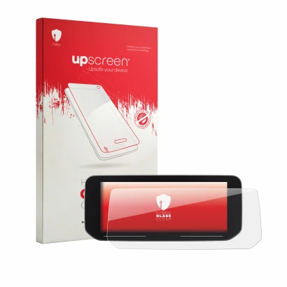 Front side of a product packaging with the brand logo upscreen. Next to it is the device BMW C 400 GT 10.25" shown with the co