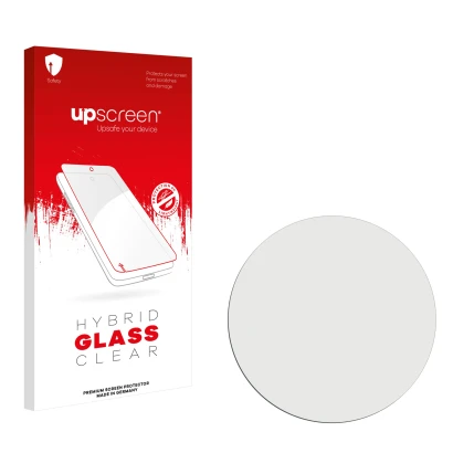 Front side of a product packaging with the brand logo upscreen. Next to it is the corresponding screen protector.