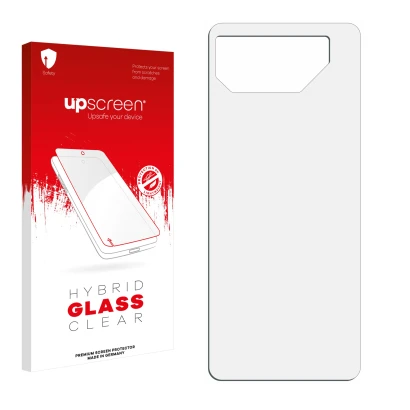 Front side of a product packaging with the brand logo upscreen. Next to it is the corresponding screen protector.
