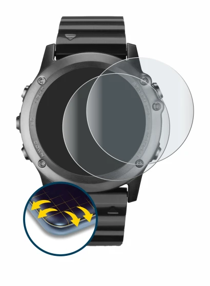Image of the device Garmin Fenix 3 with a wide variety of screen protectors.