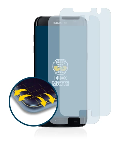 Image of the device Samsung Galaxy S7 Edge with a wide variety of screen protectors.
