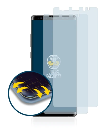 Image of the device Samsung Galaxy Note 8 with a wide variety of screen protectors.