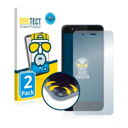 Front side of a product packaging with the brand logo BROTECT. Next to it is the device Gigaset GS270 plus shown with the corr