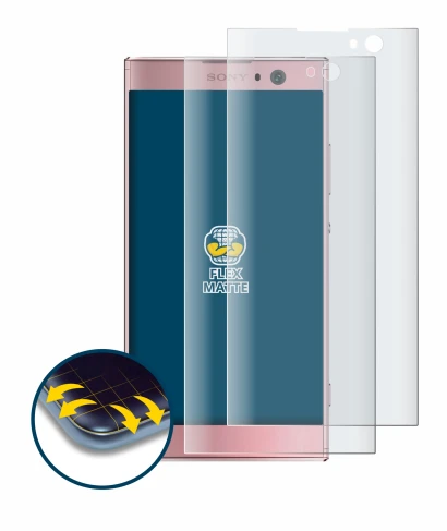 Image of the device Sony Xperia XA2 with a wide variety of screen protectors.
