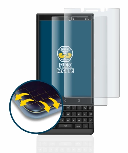 Image of the device BlackBerry Key2 with a wide variety of screen protectors.