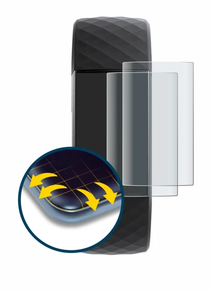 Image of the device Fitbit Charge 3 with a wide variety of screen protectors.