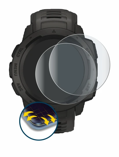 Image of the device Garmin Instinct with a wide variety of screen protectors.