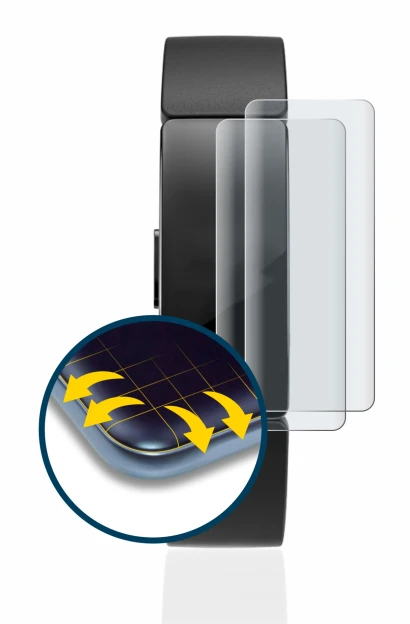 Image of the device Fitbit Inspire HR with a wide variety of screen protectors.