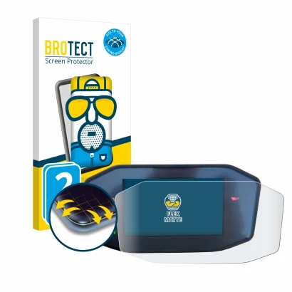 Front side of a product packaging with the brand logo BROTECT. Next to it is the device KTM 790 Duke shown with the correspond