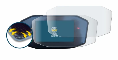 Image of the device KTM 790 Duke with a wide variety of screen protectors.