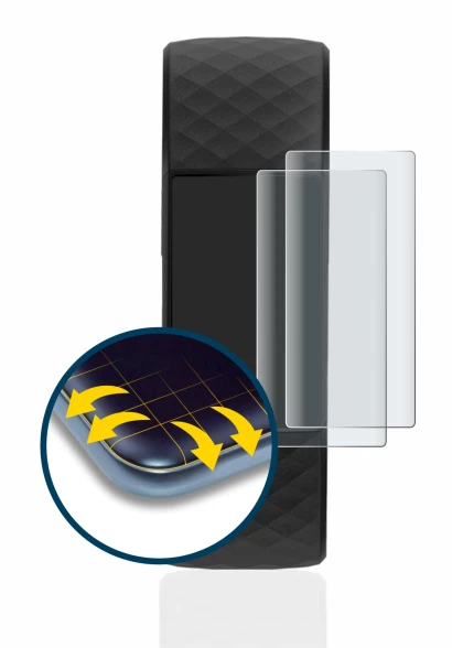 Image of the device Fitbit Charge 4 with a wide variety of screen protectors.