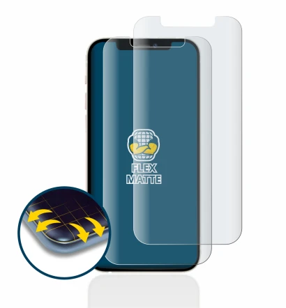 Image of the device Apple iPhone 12 with a wide variety of screen protectors.