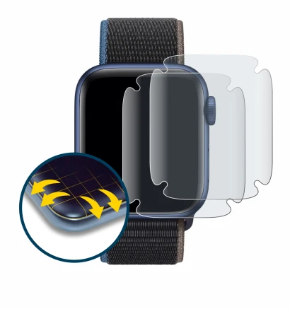 Image of the device Apple Watch Series 6 (40 mm) with a wide variety of screen protectors.
